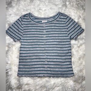✅Bundle-save on shipping!Wonder Nation Kids Blue &Gray Striped Button Down Shirt